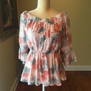 Floral off shoulder blouse